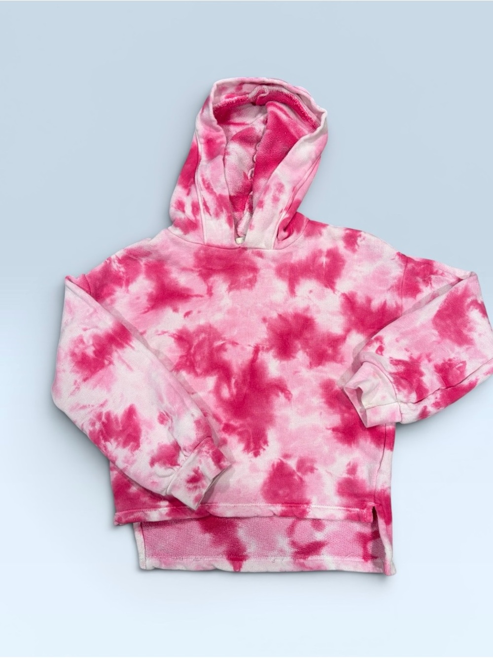 Tucker + Tate Pink and White Tie-Dye Pullover Hoodie 100% Cotton Sz Youth 4